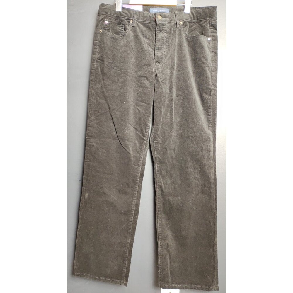 Tommy Hilfiger Womens Black Corduroy Casual Pants Size 14 Classic Everyday Fit